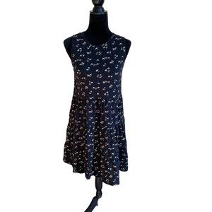 Mada Traders Sweet Sahara Babydoll Dress ModCloth Black Camel Prt Sleeveless Sml